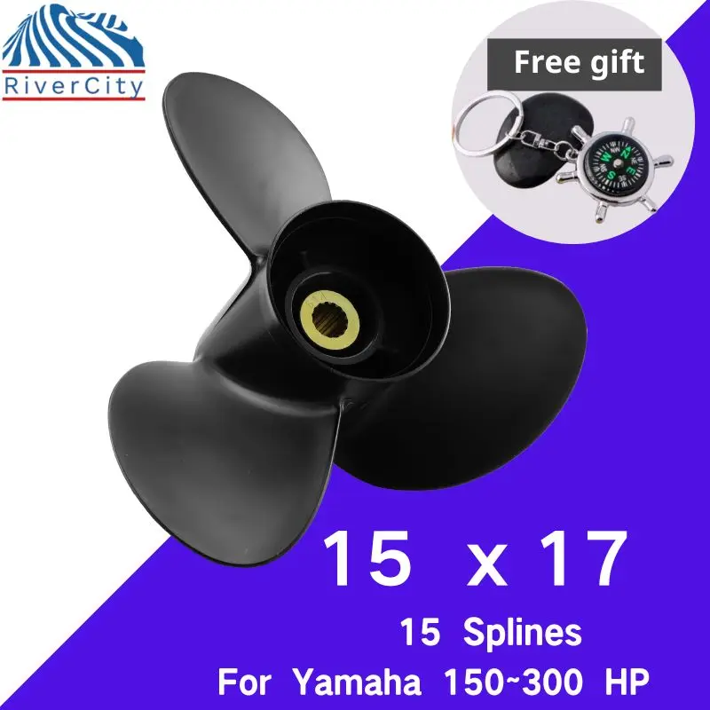 

For Yamaha Outboard Propeller 150hp 160hp 170hp 180hp 190hp-300hp 15 x17 Boat Aluminum Screw 3 Blade 15 Spline Marine Engine