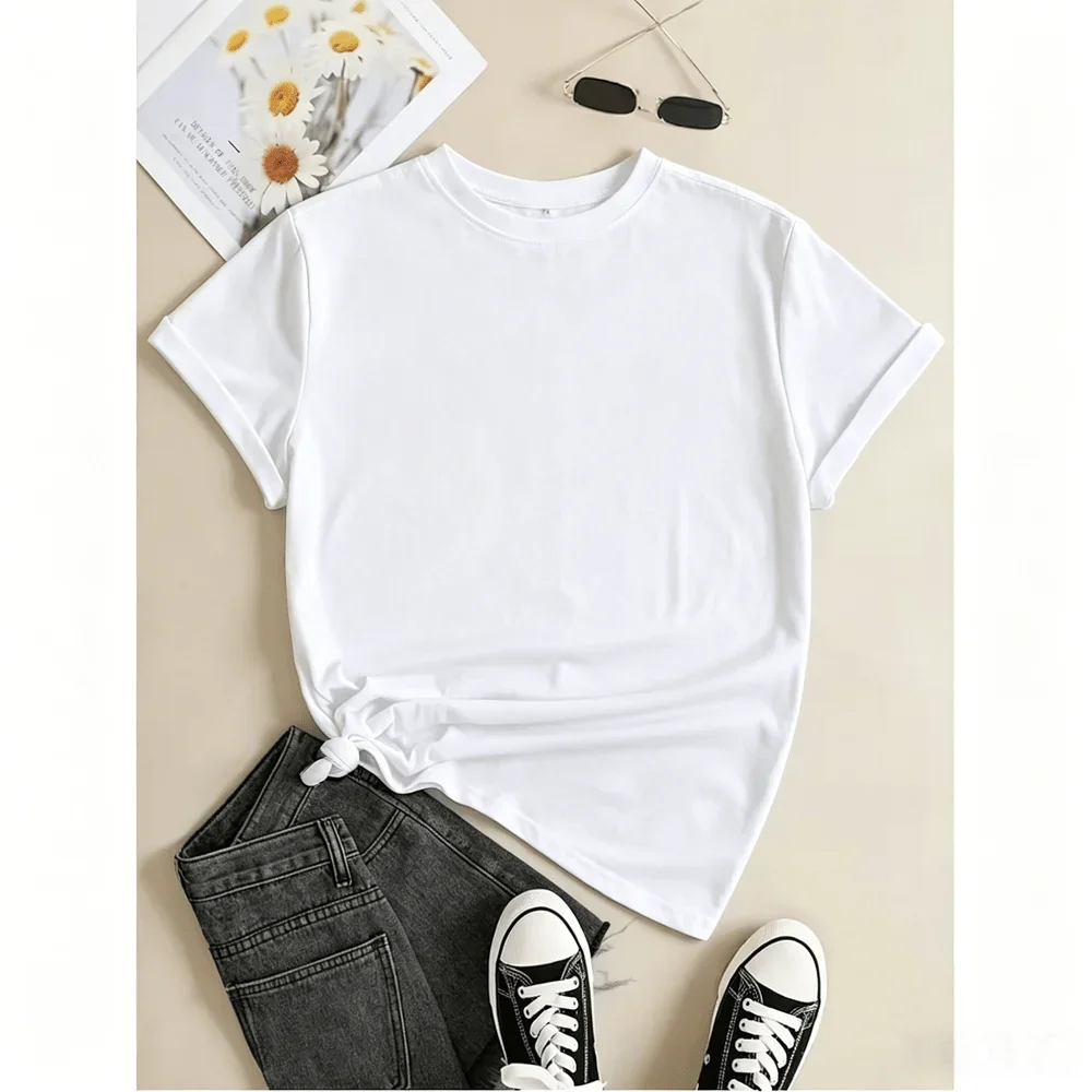 2026 Fashion New Arrival Paris Fashion Print Womens Crew Neck Regular T Shirt Summer Casual Daily Wear Short Sleeve Tee Basic Top T Shirt
