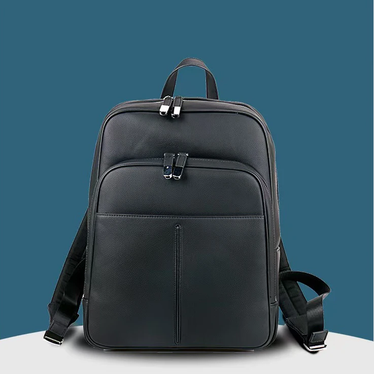 2026 New Brand Genuine Leather Men Backpacks Fashion Real Natural Leather Student Backpack Luxury Computer Laptop Designer Bag