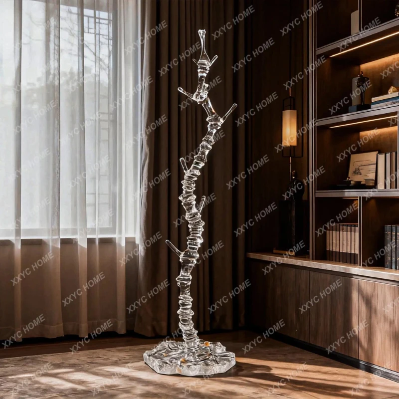 X-S   light luxury transparent platinum crystal tree-shaped coat rack floor-to-ceiling bedroom simple modern hanger home HG