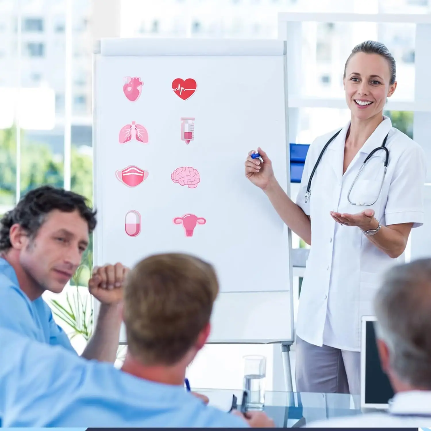 1set=8books Creative Hospital Theme Pink Organ Shaped Memo Pad N-time Sticky Notes Doctor Nurse Notepad Message Tips Note Paper