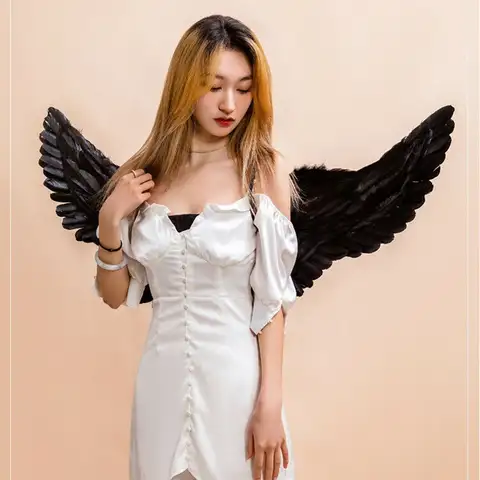 Year Angel Feather Wings Holiday Party Decoration Props Scene Layout New Year Party Christmas Decor Girls Catwalk Performance Show