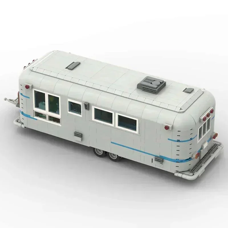 Moc Bouwstenen Automodel Klassieke Amerikaanse Camping Trailer Technologie Modulaire Blokken Geschenken Kerst Speelgoed DIY Sets Montage