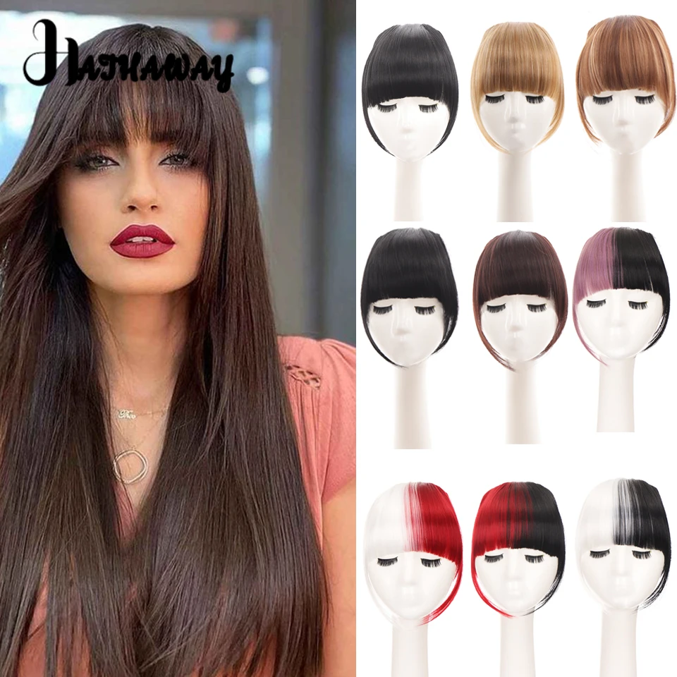 Synthetic Straight Clip In Fringe bangs Air bangs Hair Extension Natural Hair Bangs For Women False Bang