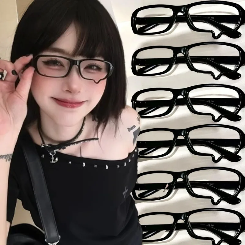 

Japanese Anime Teardrop Cosplay Glasses Frame Subculture Crying Tears Glasses Y2K Eyewear for Daily Wear Party Costume Props