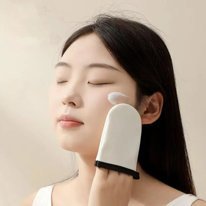 Gant de Lotion pour le corps, auto-bronzant, Double face, empêche les mains collantes, applicateur en cuir à séchage rapide, applicateur de maquillage, 2 pièces