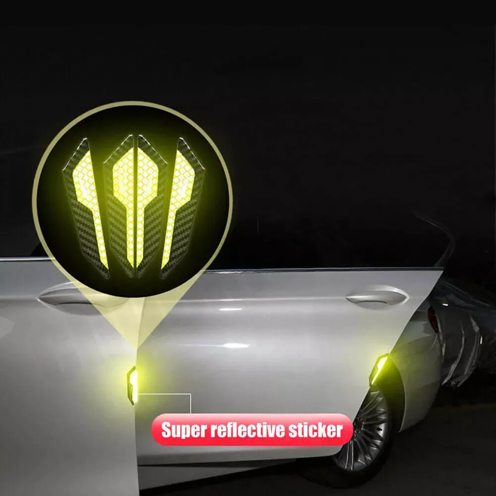 Car Door Reflective Anti-collision Strips/4 Of Them Car Side Door Edge Scratch Protector Strip Reflective Sticker Accessories