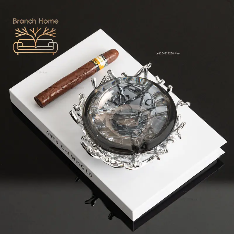 Modern simple desktop cigar ashtray coffee table combination ornament model room sales office negotiation table side cabinet dec