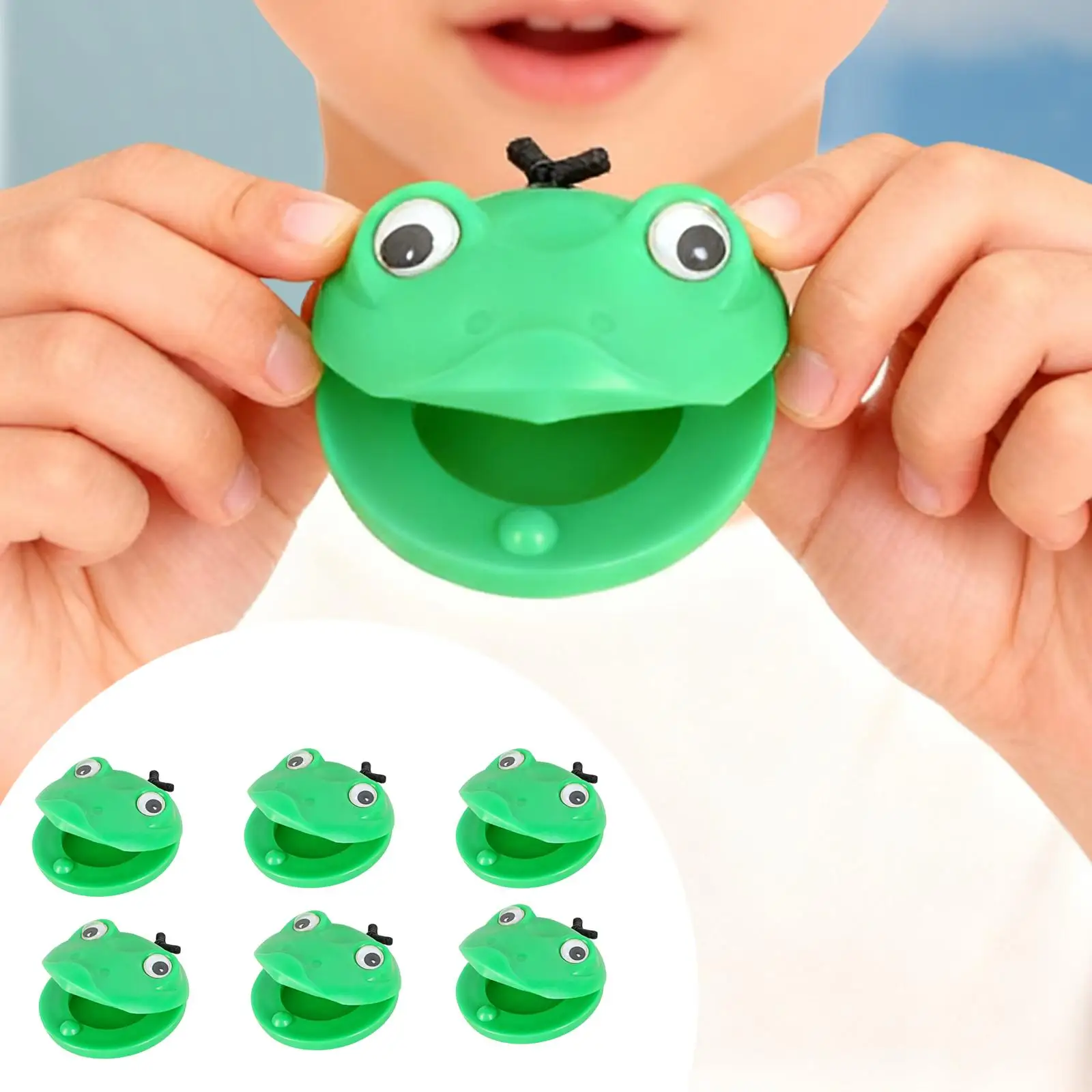 เครื่องดนตรีเคาะจังหวะ 6 ชิ้น คาสตานีตส์นิ้วมือ ของเล่นเสริมจังหวะสำหรับเด็กก่อนวัยเรียน รูปทรงการ์ตูนน่ารัก คาสตานีตส์ดนตรีรูปหมอก สำหรับงานปาร์ตี้เด็กเล็ก