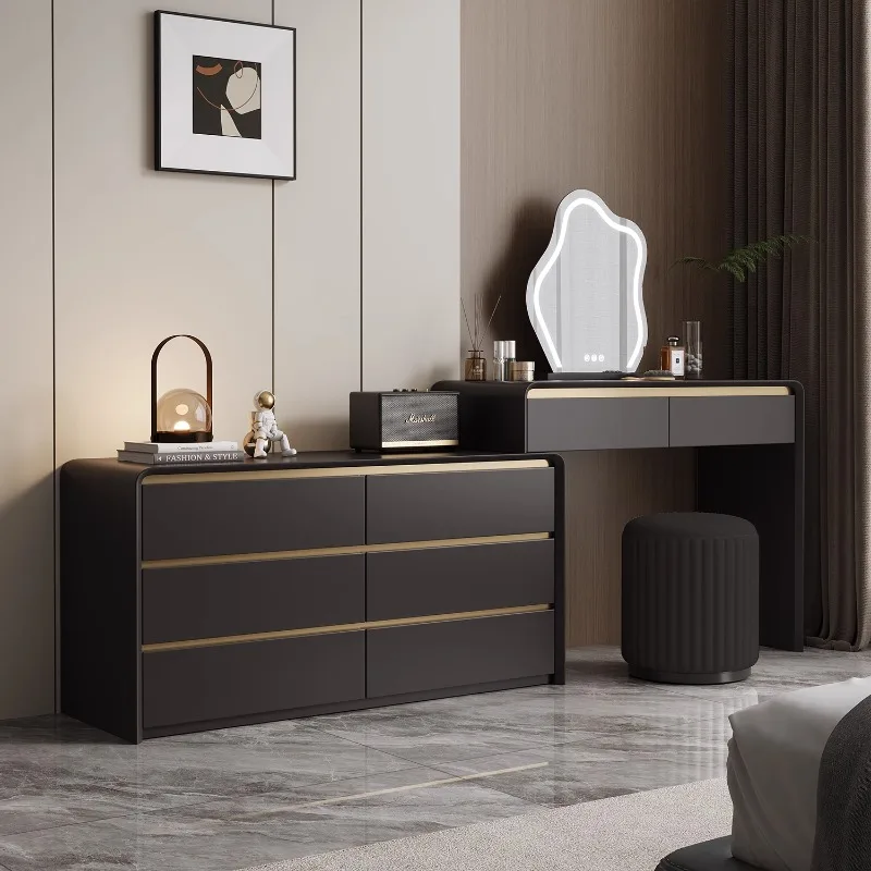 

Bedroom Makeup Vanity Table Mirror Chair Drawers