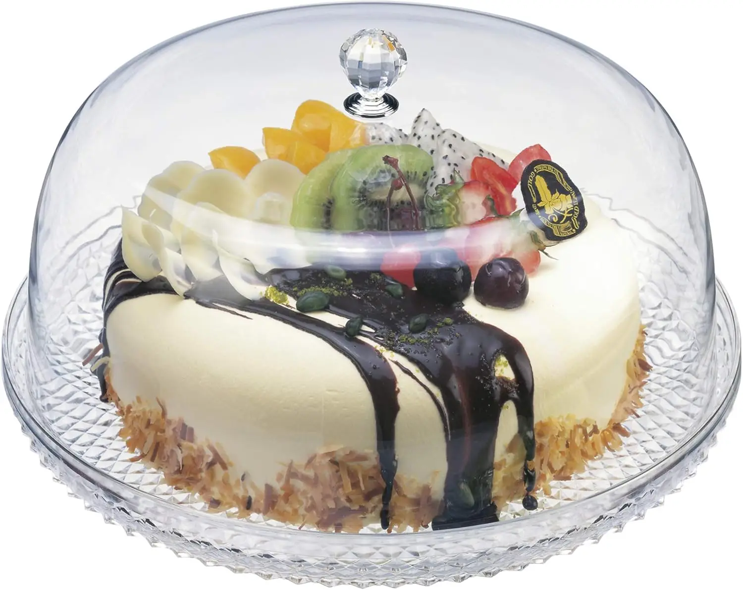 

12-Inch Acrylic Cake Plate with Dome, Shatter-Proof and BPA-Free, Ideal for Display and Parties