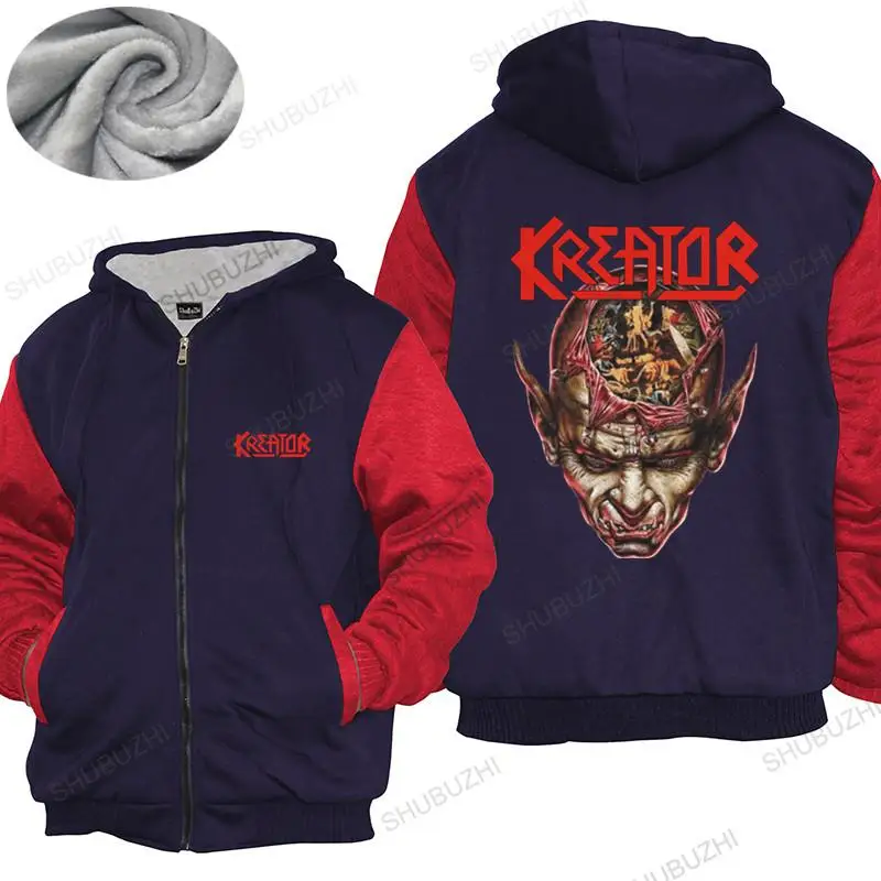 Mens winter cotton warm coat KREATOR COMA OF SOULS GERMAN THRASH DESTRUCTION SODOM thick hoody unisex hoodie casual zipper