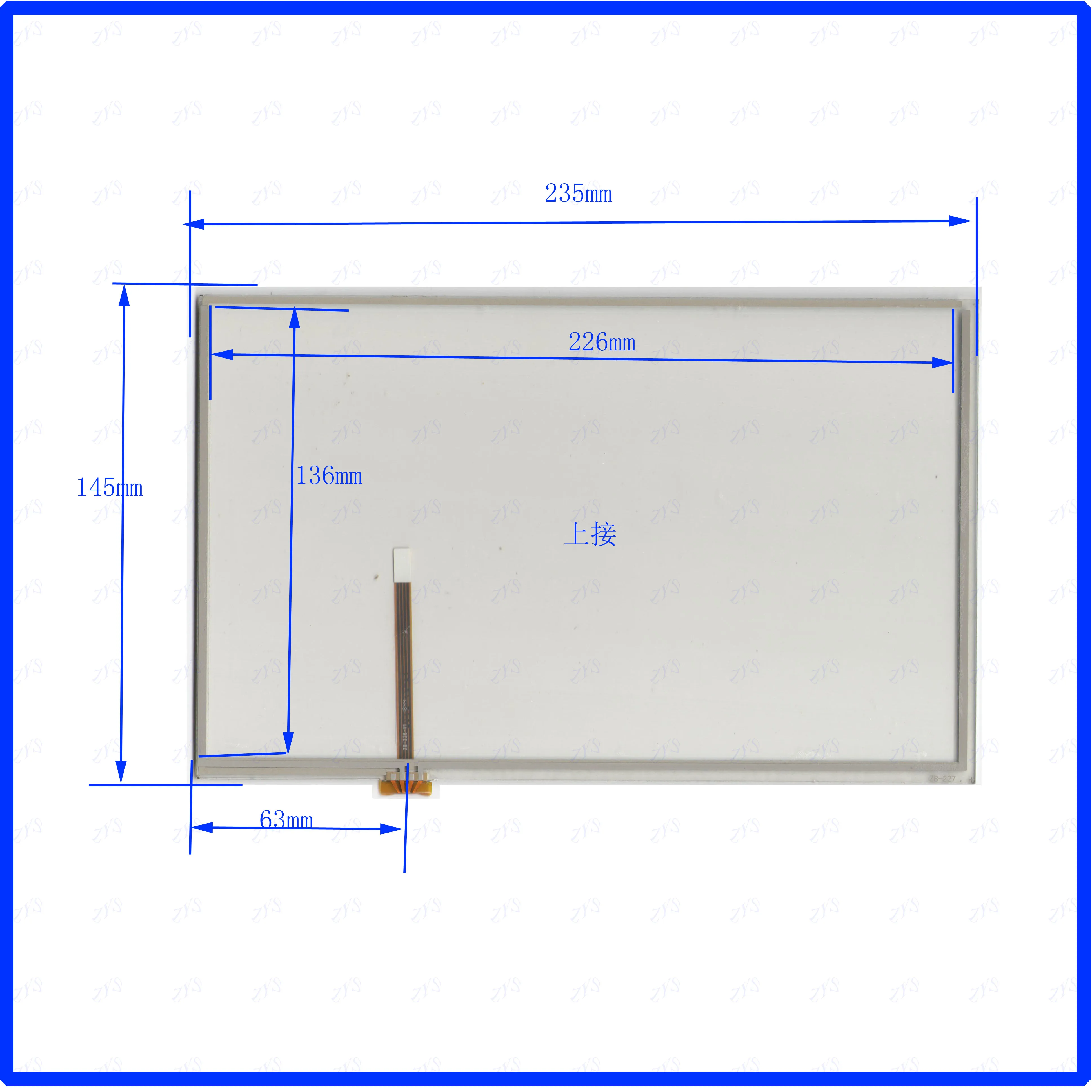 

ZB-227 10.2Inch 235mm*145mm 4Wire Resistive TouchScreen Panel Digitizer 235*145 ZB227