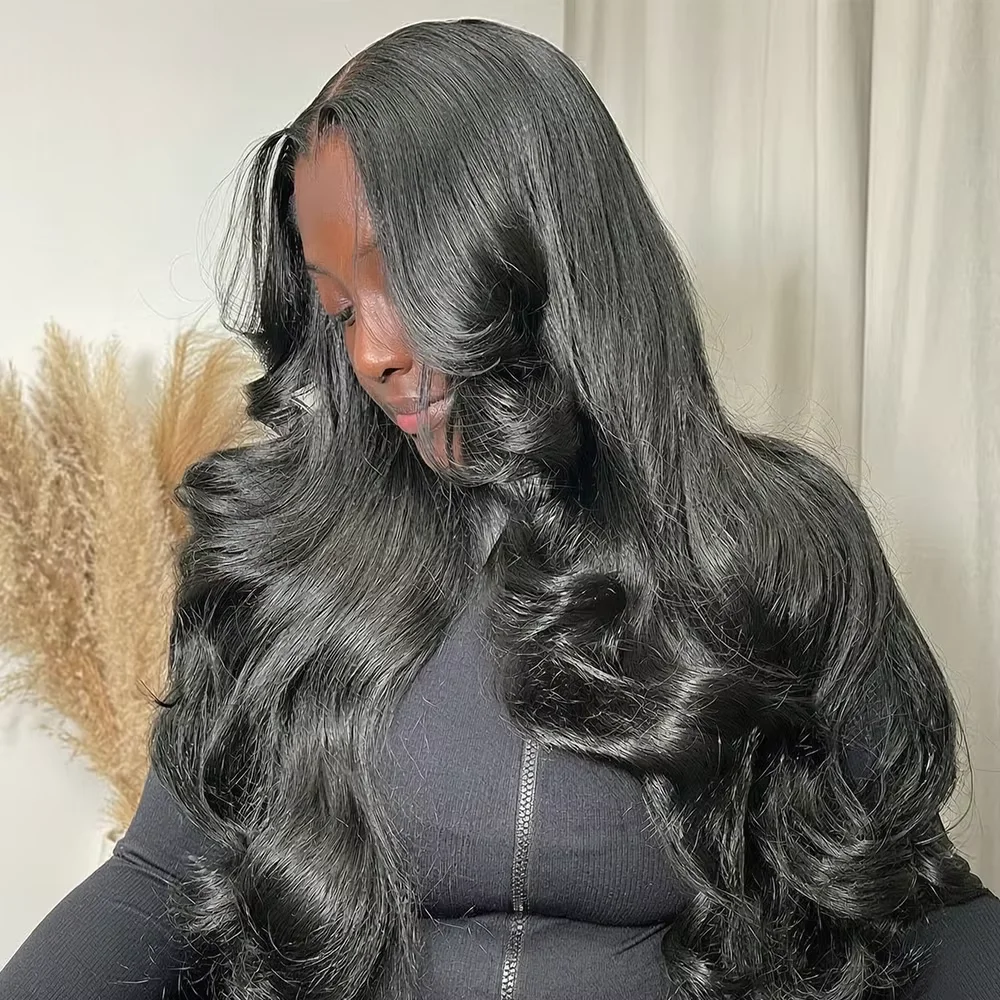Parrucca in capelli umani con onde naturali, modello V Part, per donna, lunghezza 28-30 pollici, realizzata a macchina, capelli brasiliani di colore naturale, capelli Remy, parrucca completa con clip,