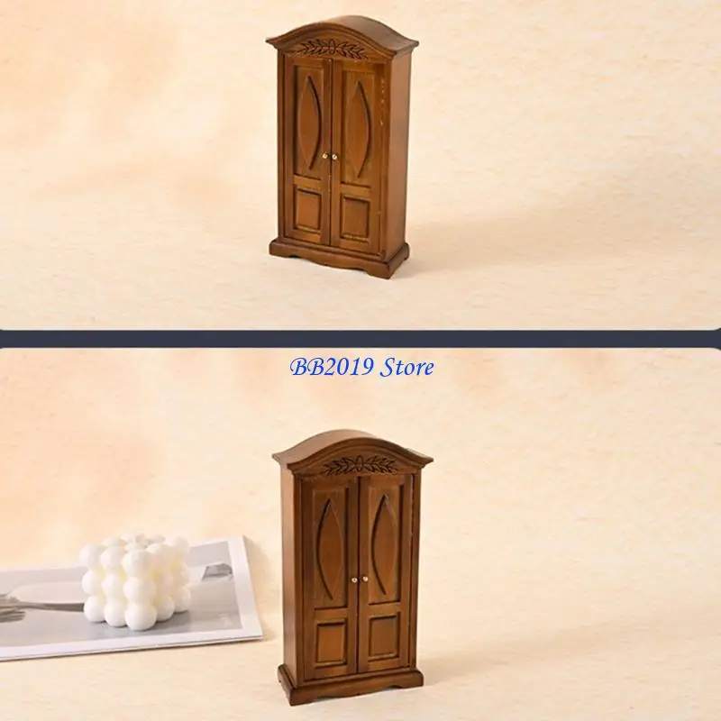 

Q0KB Miniature Dollhouses Furniture with Functional Double Door for Craft Model Supply