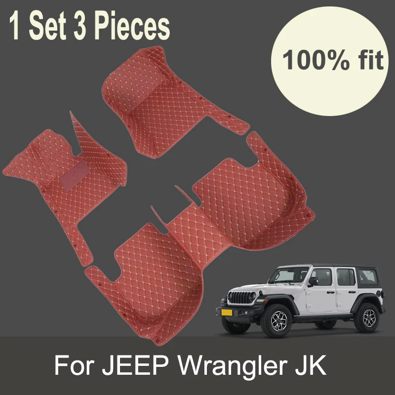 Car Floor Mats For JEEP Wrangler JK (4door) 2011-2017 Kit Set Waterproof Carpet Full Set Car Accessories