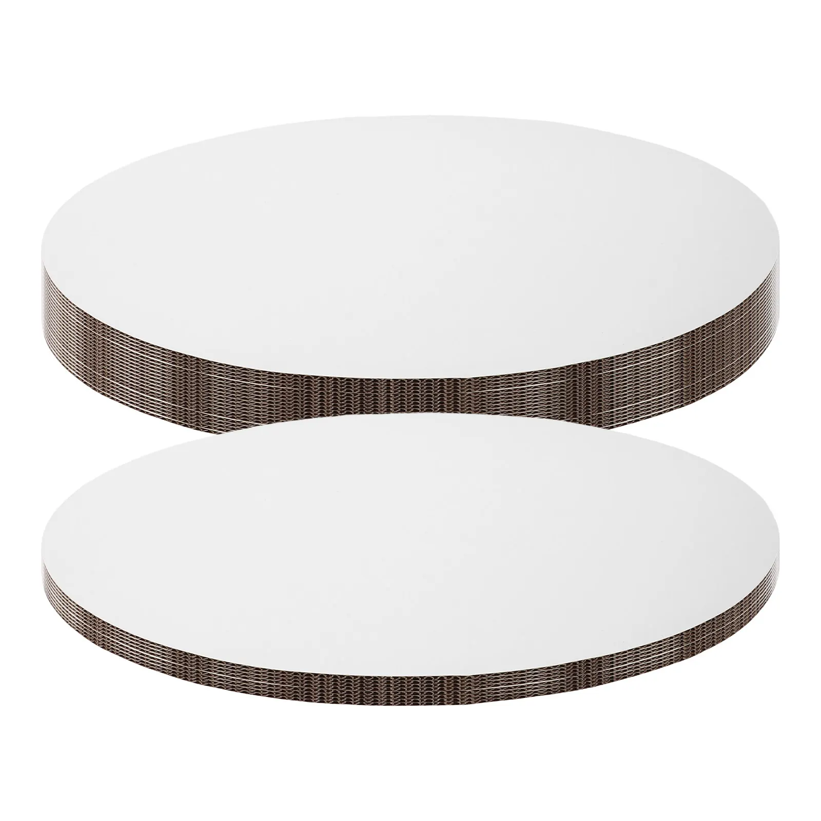 25Pcs Round White Cake Boards 12 Inch Sturdy Corrugated Cardboard Cake Trays Greaseproof Dessert Presentation Base Platter