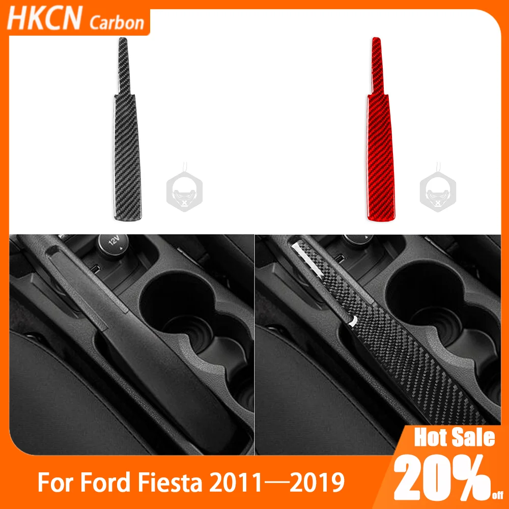 

Carbon Fiber Hand Brake Handle Puller Panel Car Accessories Interior Cover Trim Modification Sticker For Ford Fiesta 2011—2019