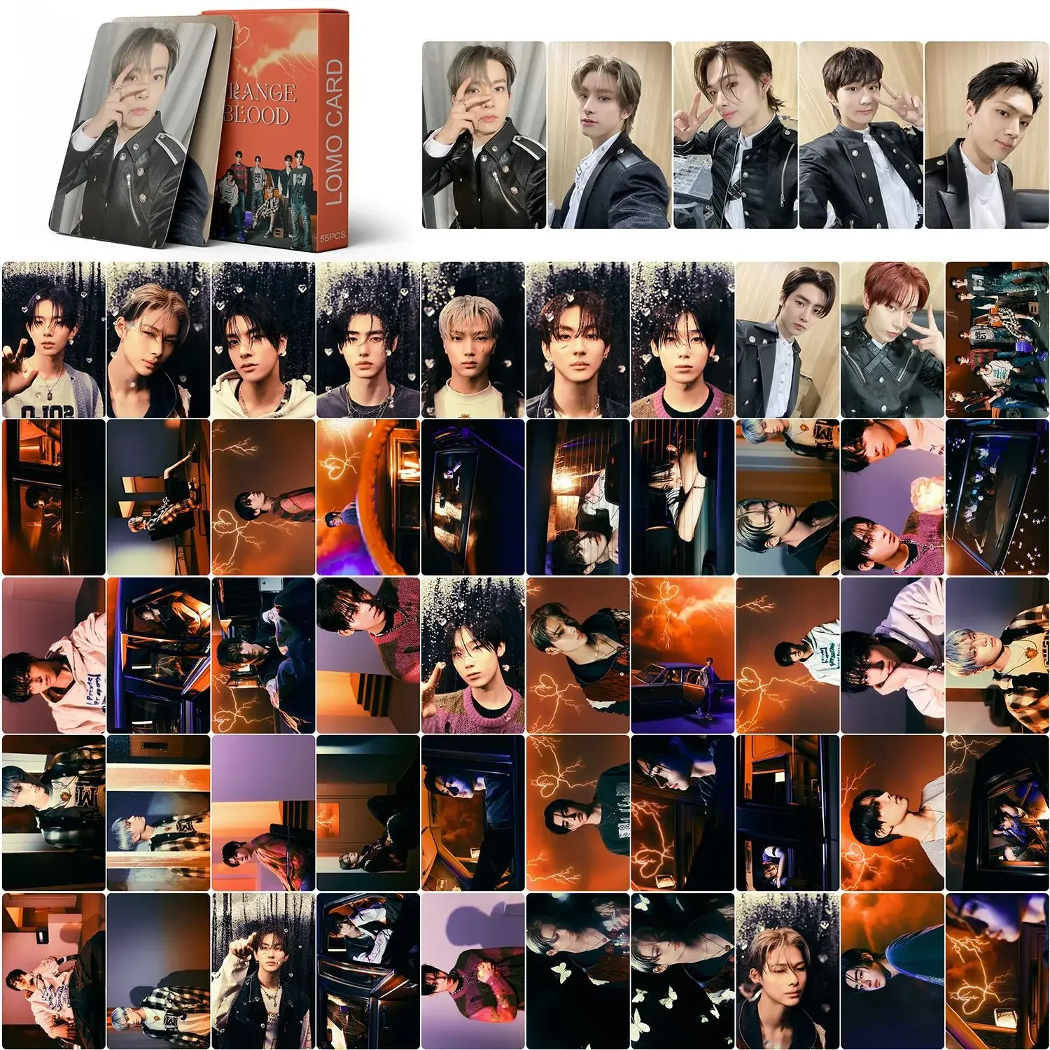 55Pcs/Set Kpop E Group ORANGE BLOOD New Album Lomo Cards E Photocards JUNGWON JAY Photo Cards