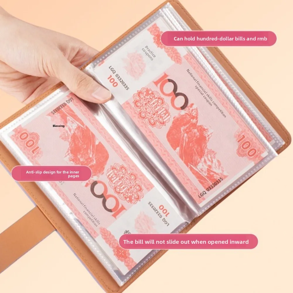 50 ورقة توفير المال الموثق بو الجلود المحمولة الميزانية الموثق مع قفل المغلفات النقدية التوفير كتيب مخطط المنظم