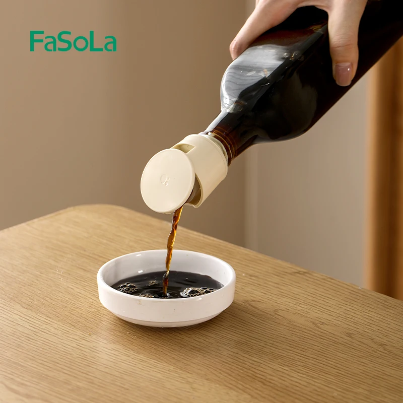 FaSoLa Automatic Opening and Closing Oil Pot Spout Bottle Spout Non-dripping Pouring Spout for Oil and Condiment Bottles