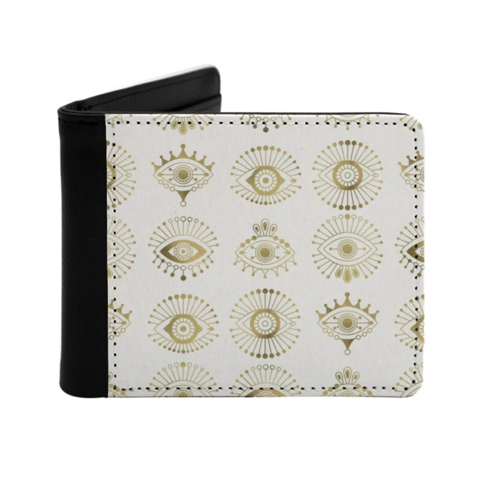 

Evil Eyes – Gold Palette Personalized Men's Leather Wallet Credit Card Pouch Purse Eye Eyes Evil Evil Eye Evil Eyes Morocco