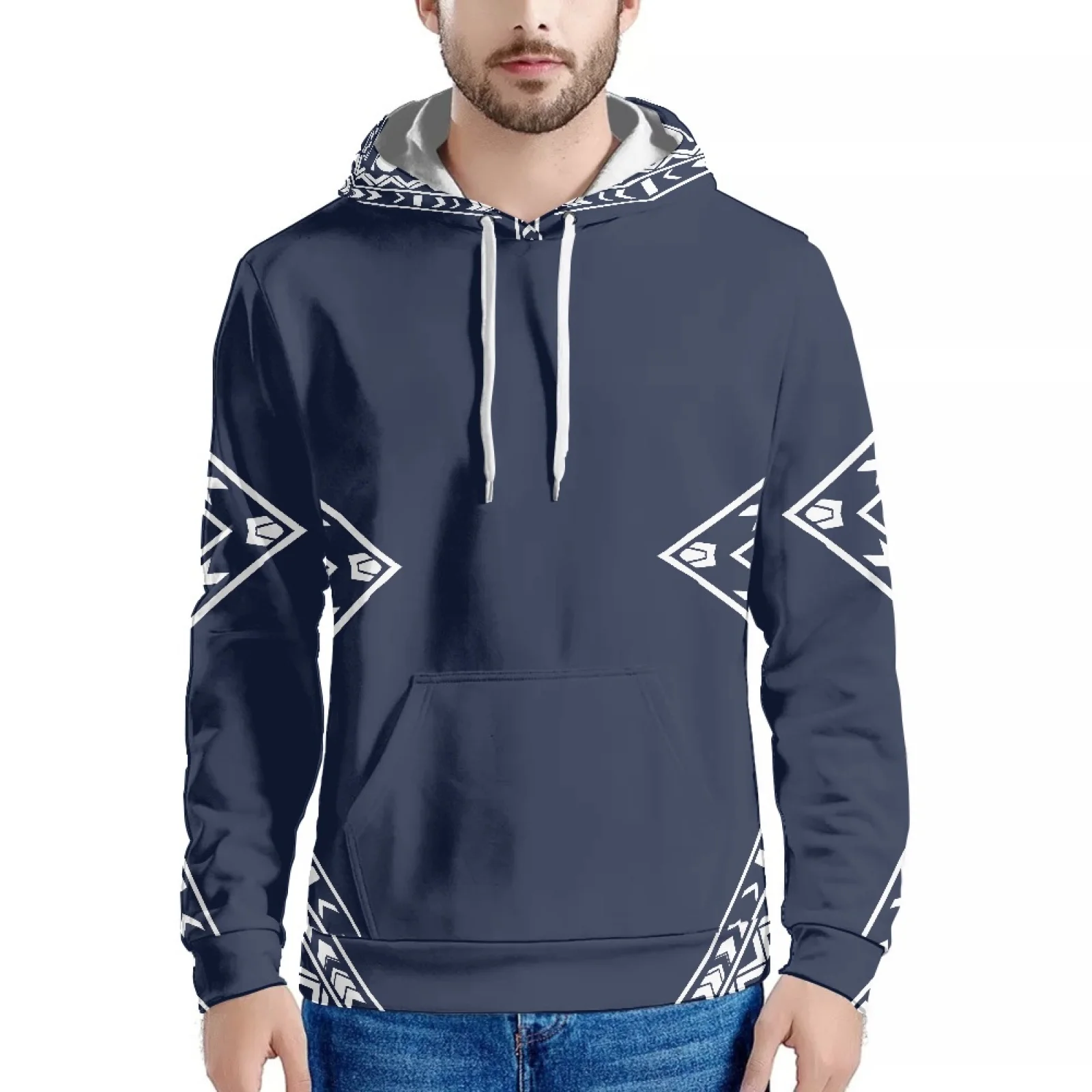 

Polynesian Style Graphic Design Printed Hawaiian Sweatshirt Long Sleeve Fashion Hoodie Slim Men's Hoodie Fall/Winter