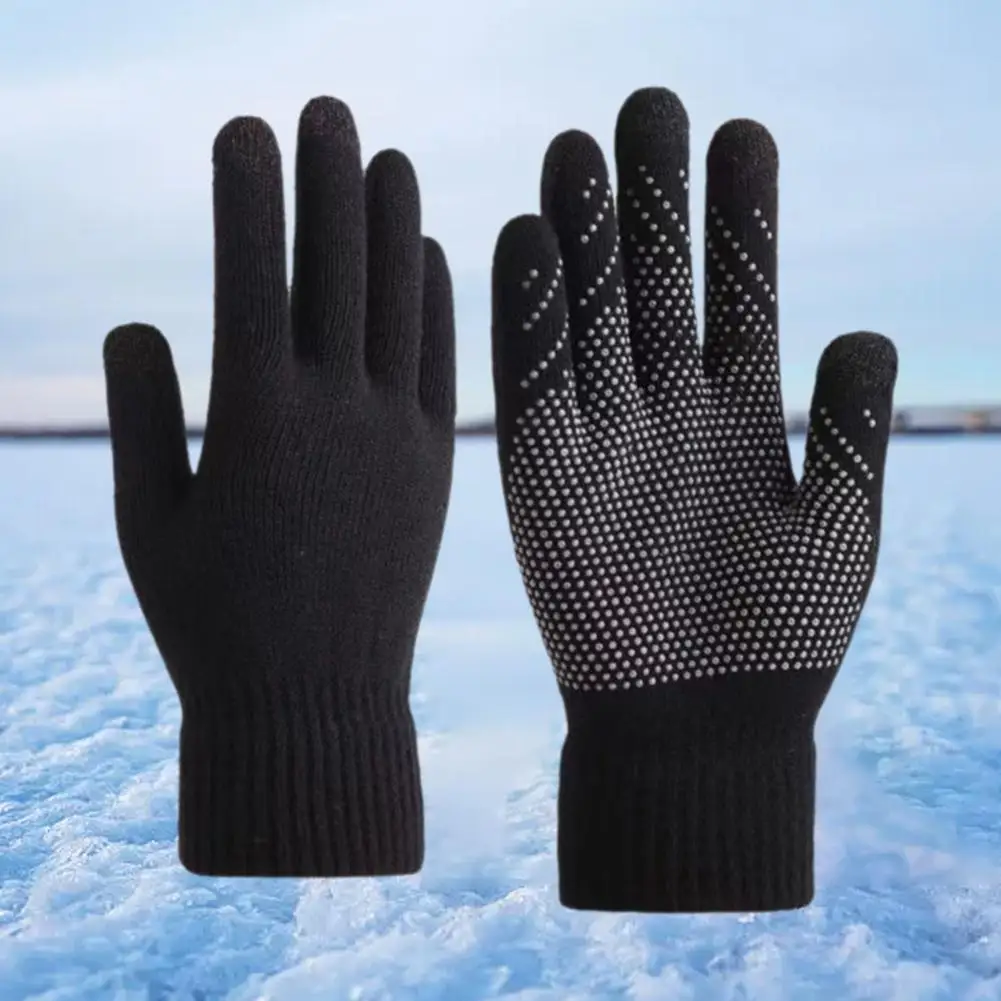 New Winter Men Knitted Gloves Touchscreen High Quality Male Mitten Thicken Warm Wool Cashmere Solid Women Business Gloves Autumn