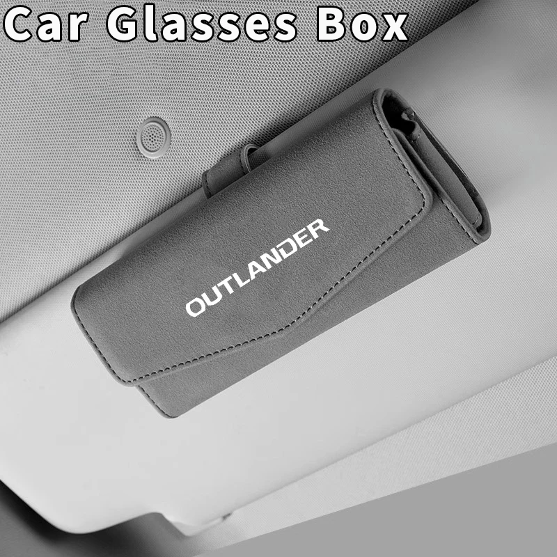 

Car Glasses Case Sunglasses Storage Box Sun Visor Holder Clip For Mitsubishi OUTLANDER 2023 PU Leather Auto Interior Accessories