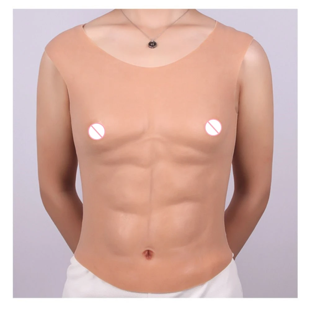 WANTES Silicone Simulation Muscle Perfect for Inosuke Cosplay Enhance Your Abdominal  with Male Suit Realistic Men's Chest