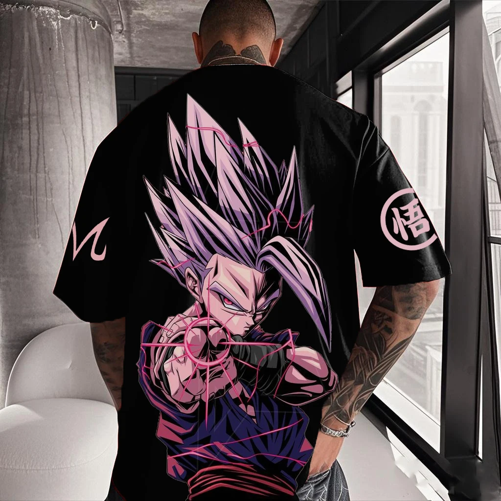 

Dragon Ball Z Print Short Sleeve Cotton T-Shirt Son Goku Vegeta Men Women Clothes Harajuku Y2k Tee Vintage Summer Streetwear