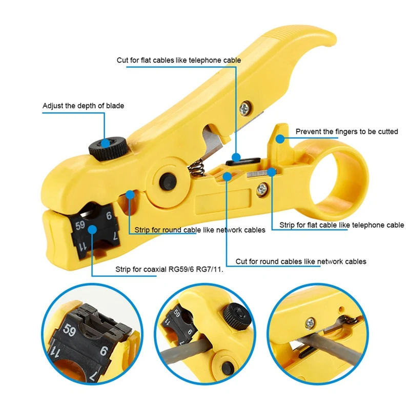 Stripping/Crimping Pliers Set Stripping Pliers Crimping Pliers Set Coaxial Cable Extrusion Pliers Combined Tool Durable