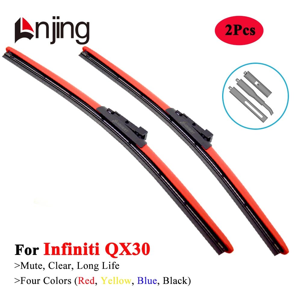 LNJING Colorful Wiper Blades For Infiniti QX30 SUV Sport AWD 2016 2017 2018 2019 2020 2021 2022 Car Exterior Replacement Parts