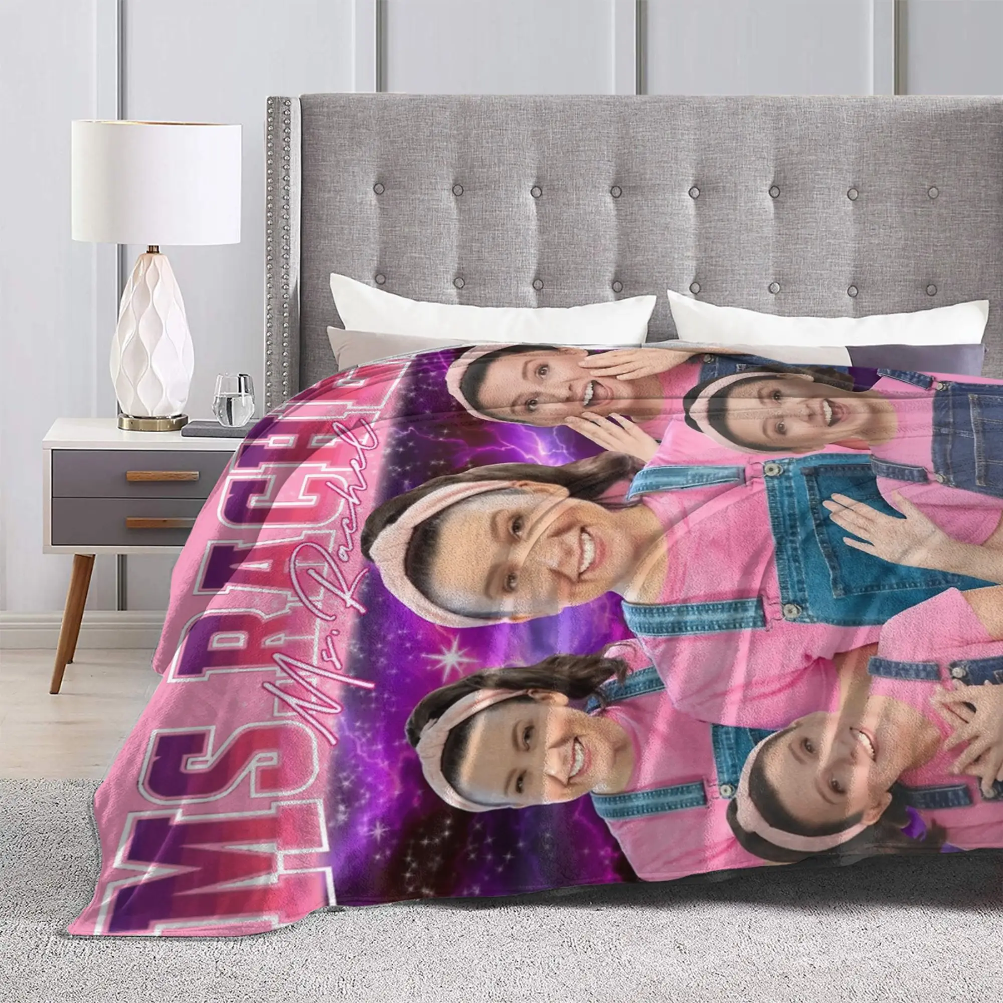 السيدة راشيل 90s البطانيات الفانيلا الصيف المحمولة فائقة النعومة رمي بطانية للمنزل المفارش في الهواء الطلق