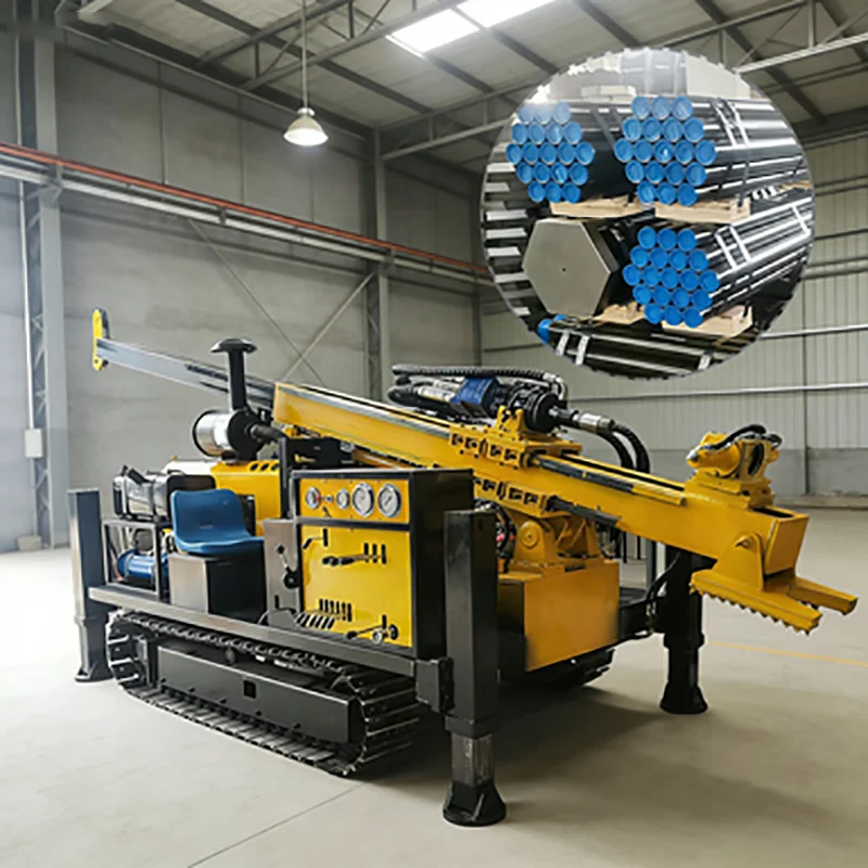 Customized Portable Water Well Drilling Rigs for Sale | Hydraulic Crawler Drill Rig with Mast for Mine & Civil Engineering