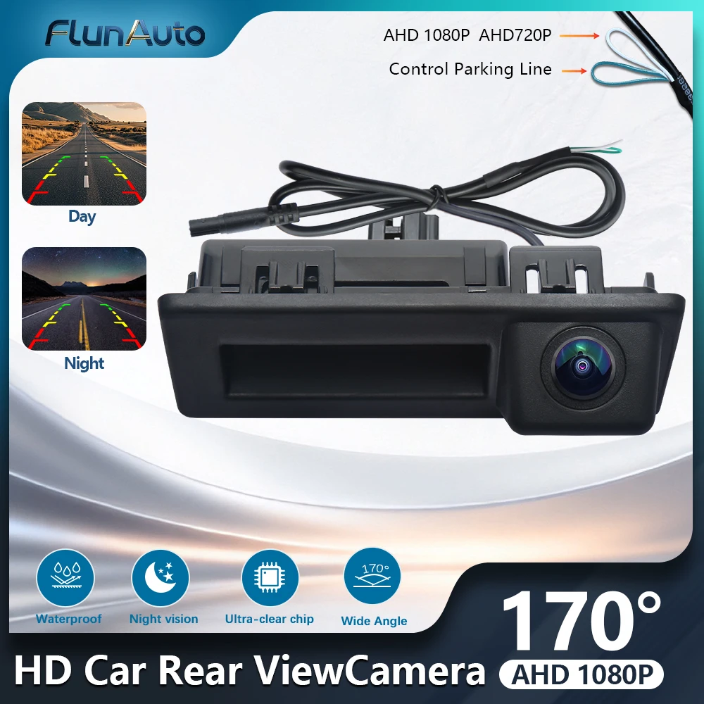 FLunAuto170 AHD1080P Night Vision Vehicle Rear View Camera For Audi A3 A4 VW Touran Tiguan Caddy T5 T6 Polo Skoda Speed Octavia