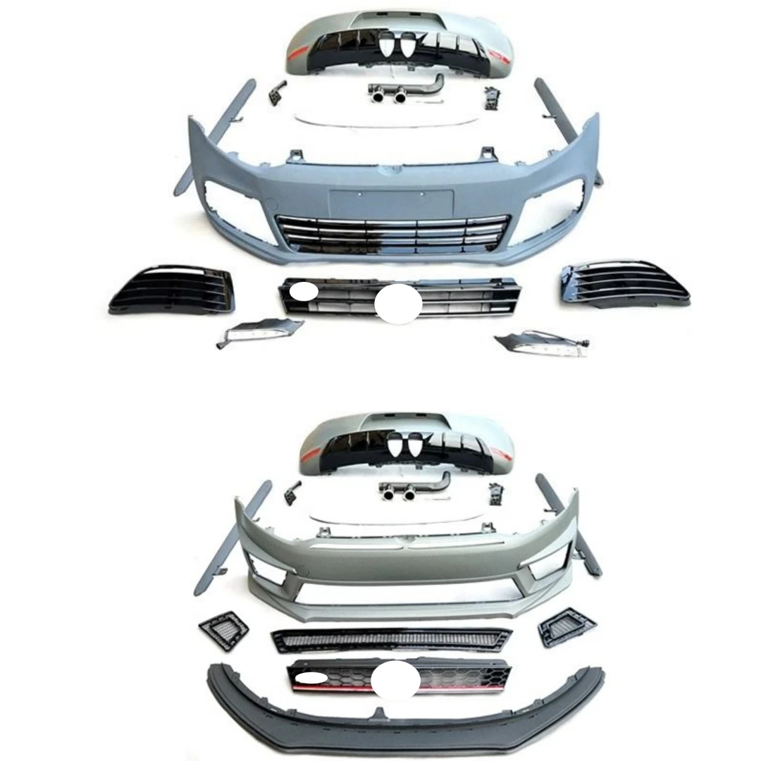Маска-гриль на передний и задний бампер для Volkswagen vw POLO 2011-18 2019 Модифицированная R20 R400 GTI style fron trear, боковая юбка