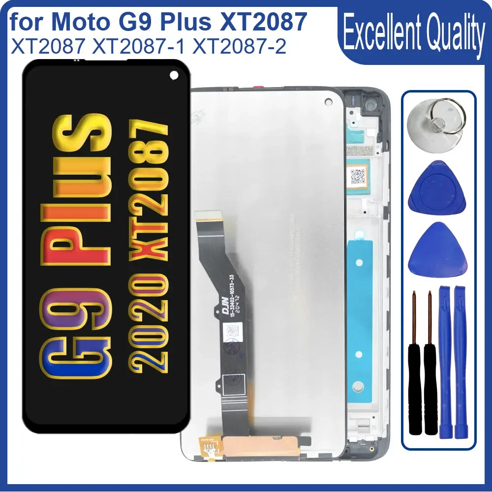 

Tested LCD for Motorola Moto G9 Plus XT2087-1 LCD Display Touch Screen Assembly Replacement for Moto G9 Plus XT2087 With Frame