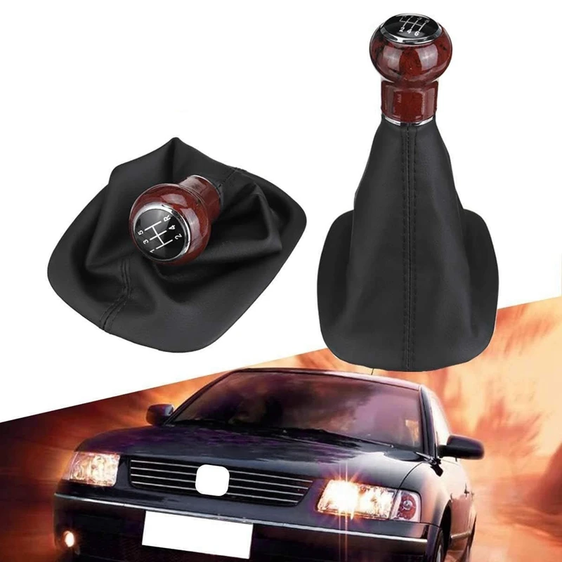 Manual Gear Shift Knob Shifter Lever Gaiter Boot For Passat B5 1998 1999 2000 2001 2002 2003 2004