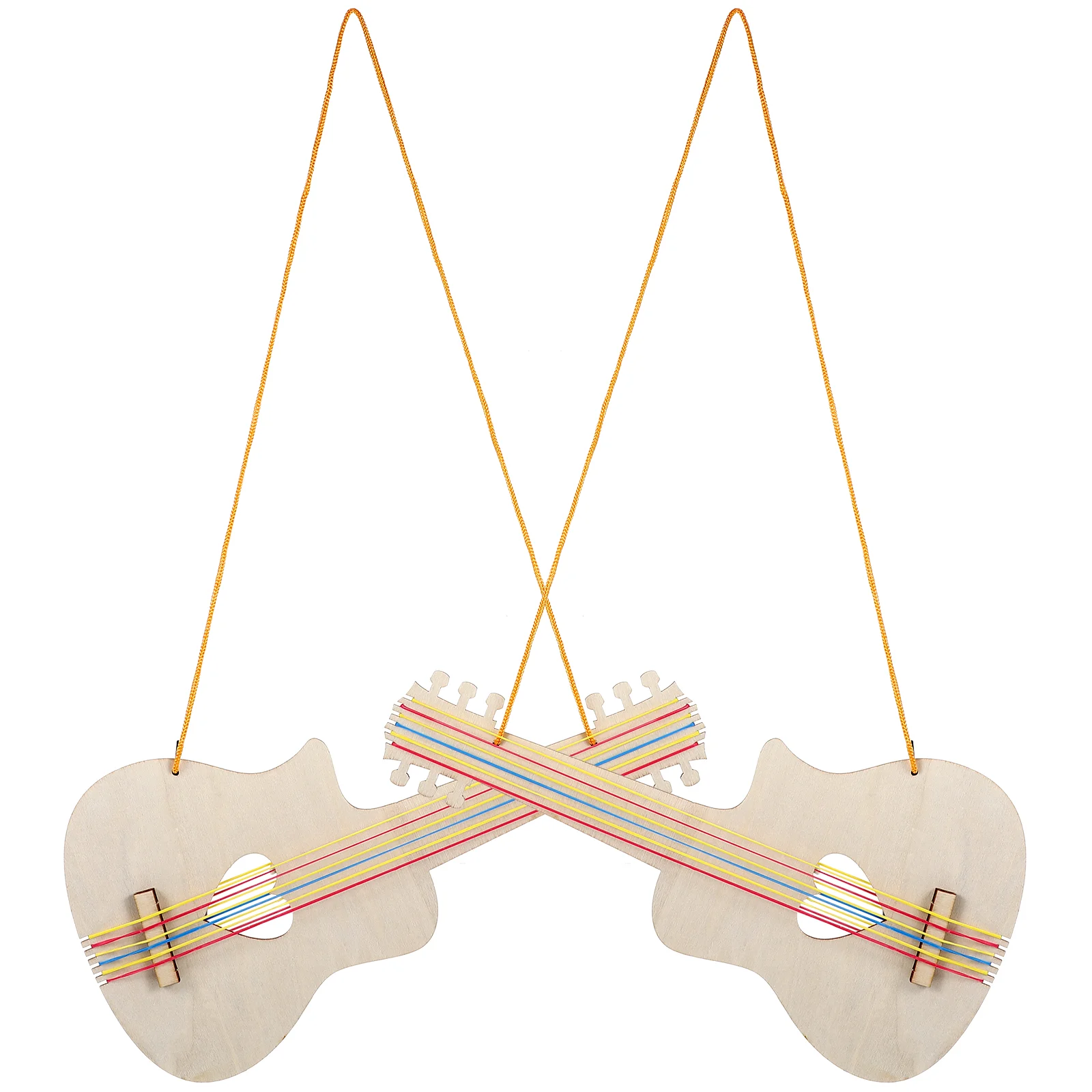 

2 Pcs Boys Toys DIY Graffiti Guitar Wood Crafts Unfinished Top Hat Children Painting Wooden Kids Cutout Toddler