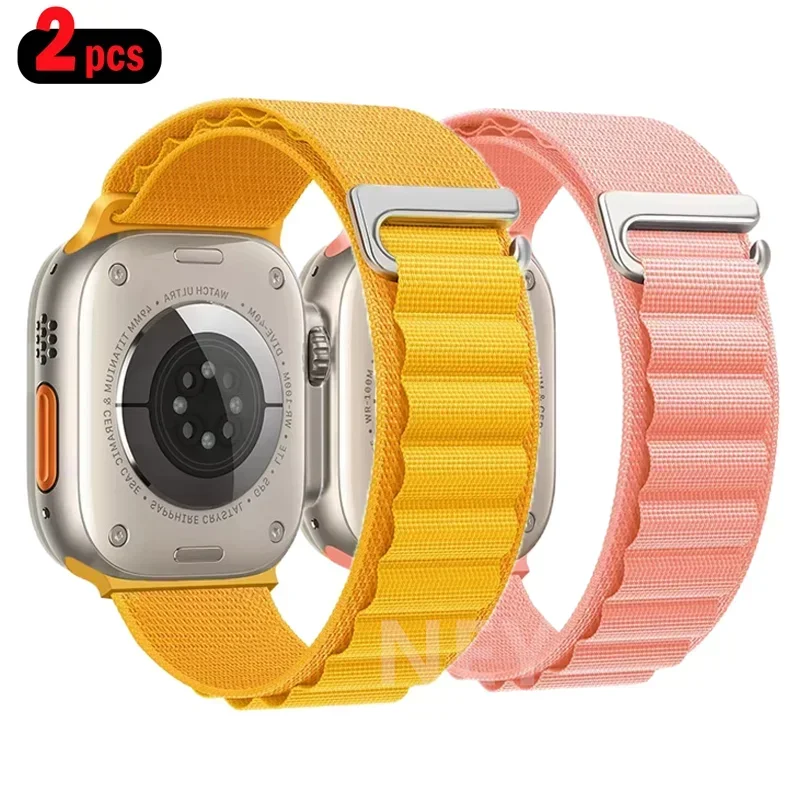 2PCS Alpine Loop For Apple Watch Band 41mm/45mm 46-42-40mm 44mm nylon Bracelet iWatch Series 10 9 8 7 6 SE 5 Ultra 2 49mm Strap