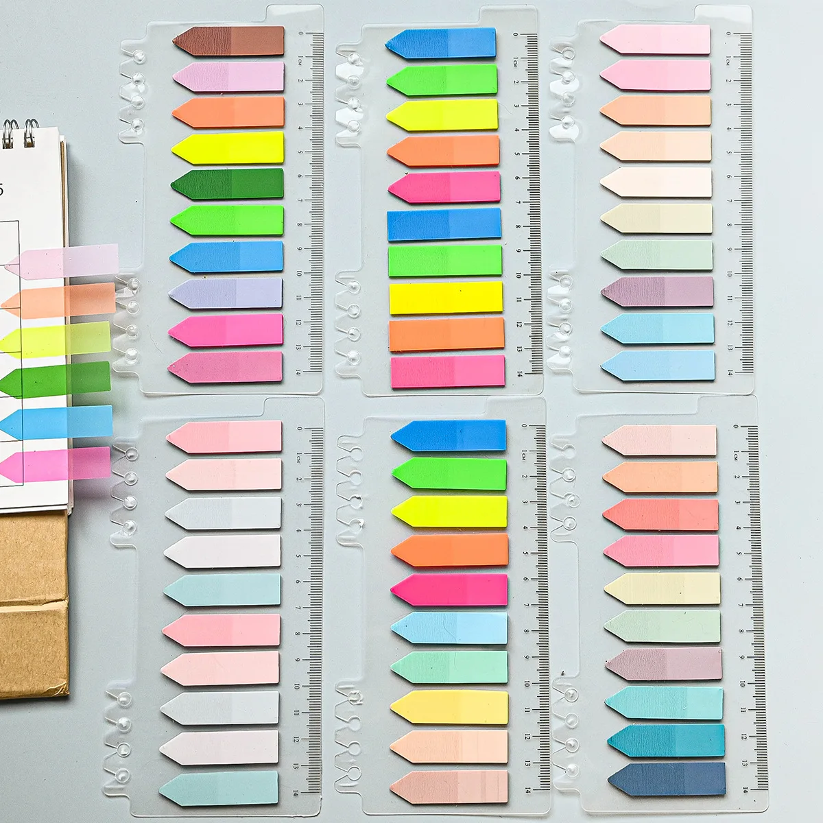 200 hojas de pegatinas de colores, notas, pestañas de índice autoadhesivas transparentes, banderas, notas adhesivas, papelería, suministros escolares y de oficina
