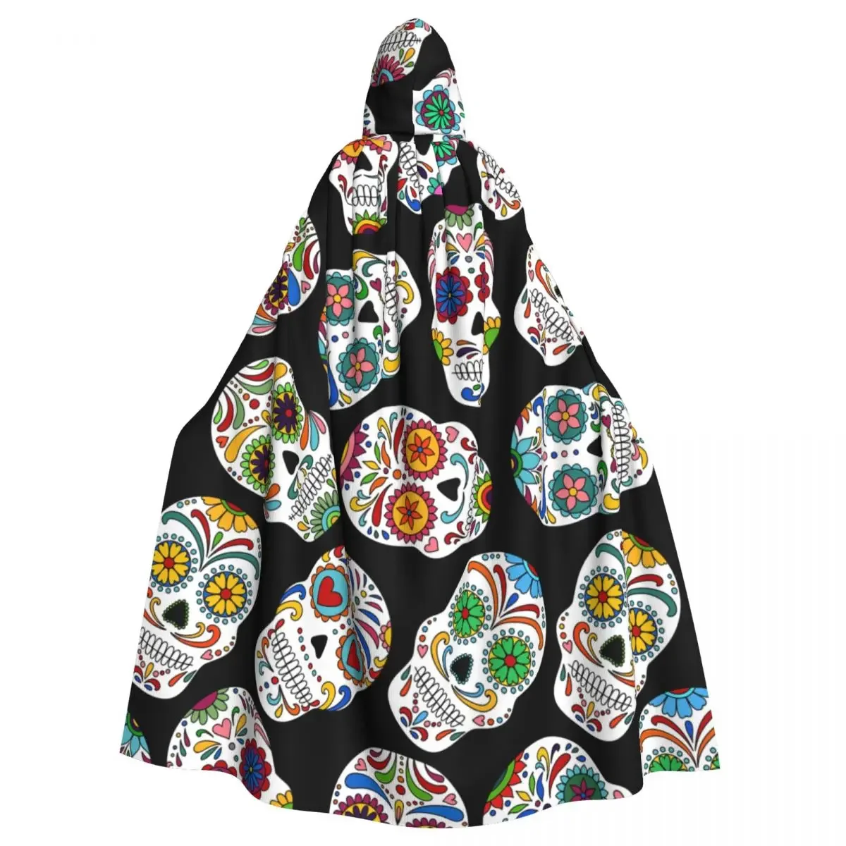 

Hooded Cloak Unisex Cloak with Hood Day Of The Dead Sugar Skull Cloak Vampire Witch Cape Cosplay Costume