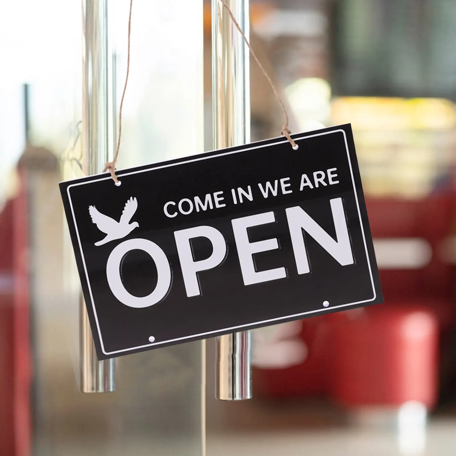 

1Set Writable Business Hours Sign Open Closed Notice Board for Restaurant Cafe Shop Door Display Stylish Adjustable