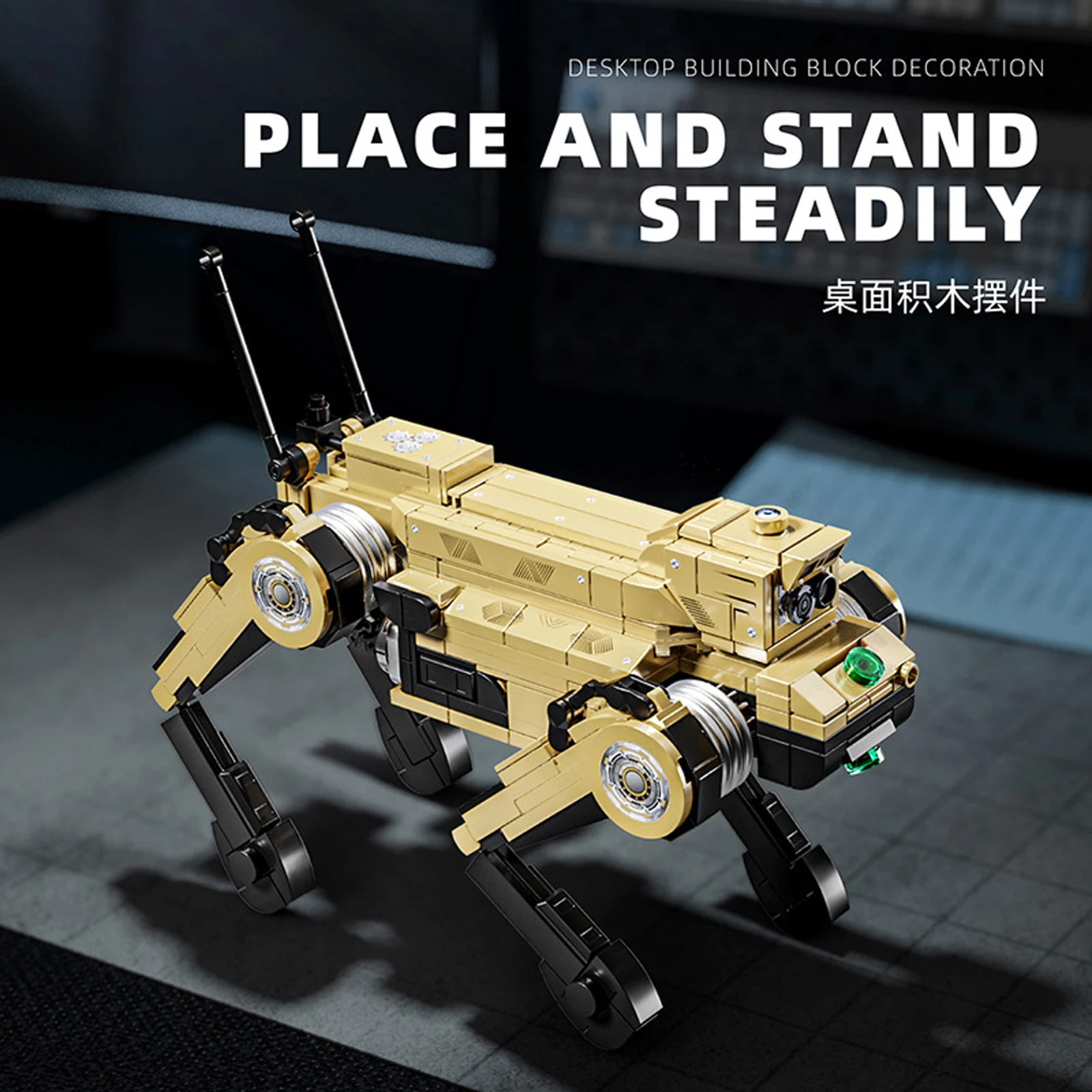 66073 Model Militer Anjing Robot Realistis 826 Buah Mainan STEM Kit Serigala Mekanis Blok Bangunan untuk Hadiah Tampilan Kolektor Anak-anak