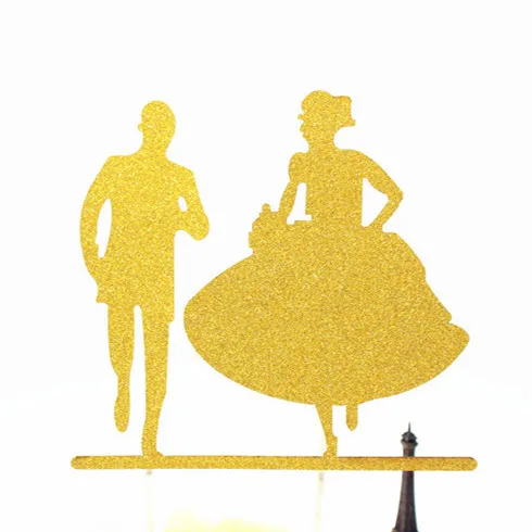 Glitter Bride Groom Cake Topper Mr Mrs Hollow Cake Cupcake Toppers Flags Wedding Mariage Party DIY Birthday Decoration Romantic