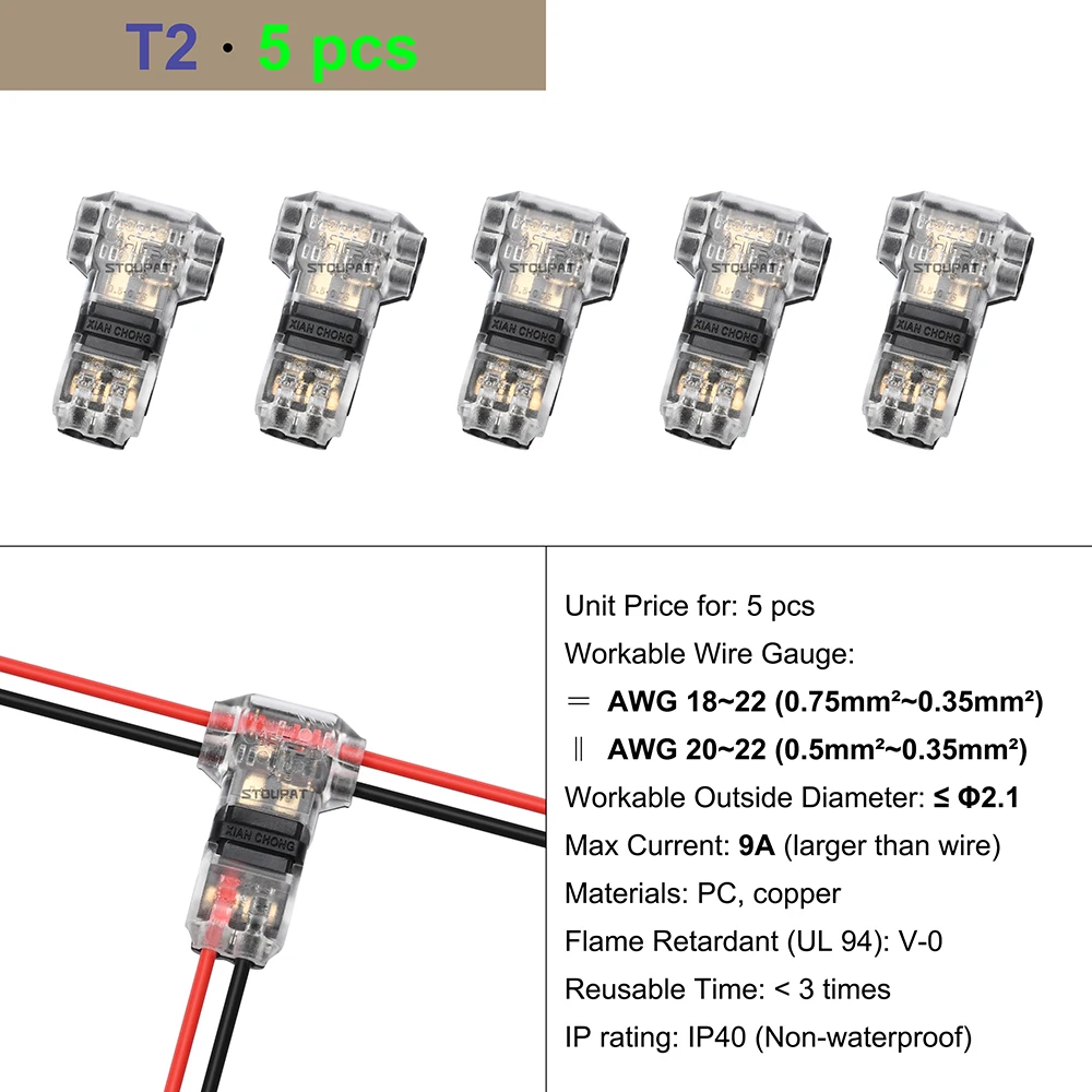 Connecteur de fil électrique de borne de câble, pince de nuit, épissure rapide, serrure scotch, CriAJfor, LED, kit de joint de câblage de voiture, accessoires d'outils