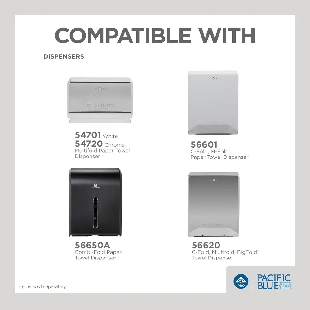 مناشف ورقية متعددة الطي مميزة مكونة من طبقتين باللون الأبيض 125 ورقة لكل لفة، عبوة كبيرة مكونة من 16 لفة #6