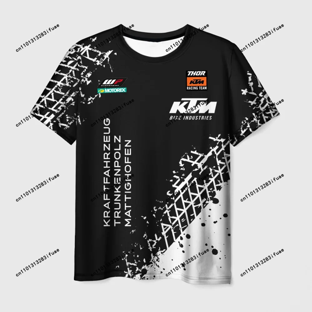 تي شيرت KTM Off Road للدراجات النارية للرجال صيفي رائع بأكمام قصيرة لركوب الدراجات خفيف الوزن وجيد التهوية بتصميم فريق السباق
