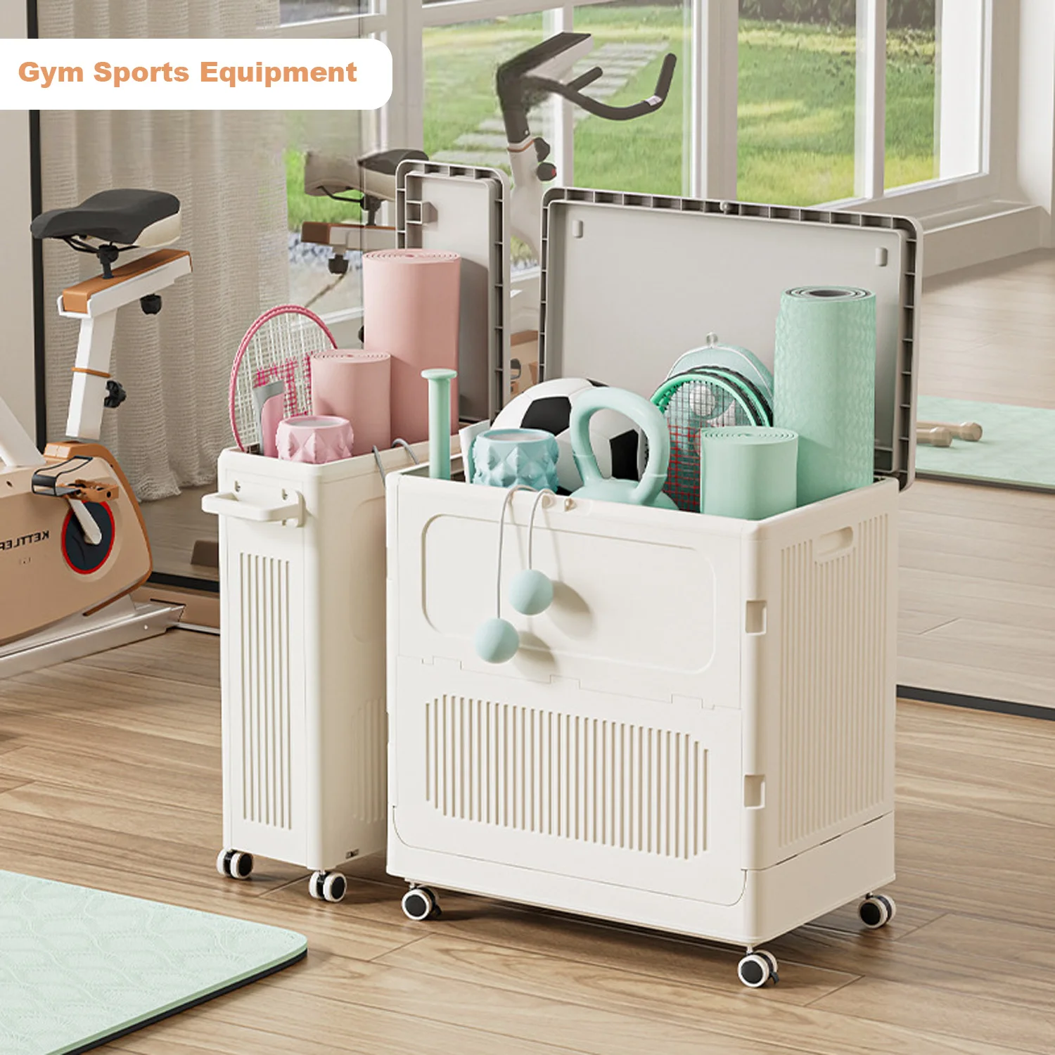 Paniers à linge de grande capacité de 123 L, panier à linge roulant pour le linge, boîtes de rangement de jouets pliables et robustes en plastique